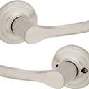 Kwikset Henley Interior Passage Door Handle, Lever For Closet and Hallway Doors, Reversible Non-Locking Handle Lever, Satin Nickel, with Microban Protection (1 Pack)