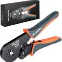 Hexagonal Ferrule Crimper, Preciva Hexagonal Jaw Wire Crimping Pliers AWG 28-5 Self-Adjustable Ratchat Wire Crimping Tools for Wire Terminals Cables End-sleeves