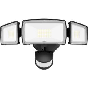 HGGH Motion Sensor Outdoor Lights – Flood Lights Outdoor Security Light, LED Floodlights IP65 Waterproof 6000K 38W 4200LM with 3 Adjustable Heads, Exterior Light for House, Backyard, Porch