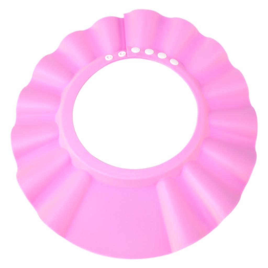 Safe Shampoo Shower Bathing Protection Bath Cap Soft Adjustable Visor Hat for Toddler, Baby, Kids, Children (pink) (Pink)