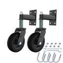 Gate Wheel, 6 Inch Wheel Diameter, 13.1 Inch Height, Suit for Metal Tube & Wooden Gates, 550lbs Capacity, Spring-Loaded Heavy Duty Rubber Casters (Black 2 Pack)