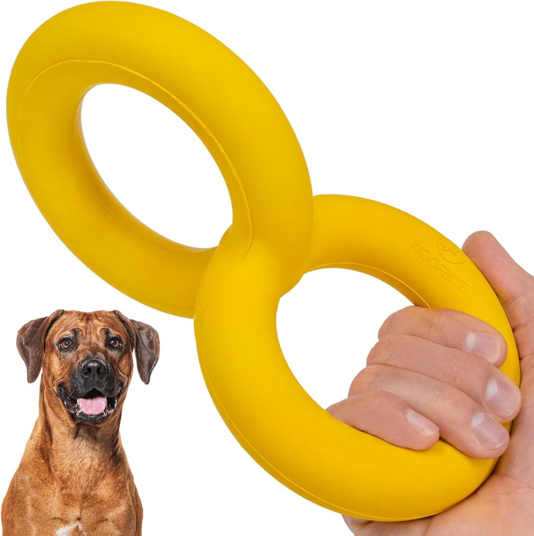 Tug Rings  Indestructible Dog Toy for Aggressive Chewers  Durable Power Chewer Toy  Tough, Heavy Duty Natural Rubber  Safe & Non-Toxic Medium/Large Breed  6.5in
