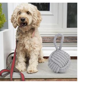 Pomeat Nautical Decorative Door Stopper with Rope Weighted Base - Heavy Duty Door Stop for Home Window Wedge - 6" (Grey)
