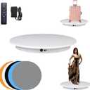 JAYEGT Motorized Rotating Display Stand,350Lbs Load360 Degree Electric Rotating Potography Turntable for Products DisplayLive Show Remote Control +5 Colors Backgrounds (White / 16.5inch /Wired)