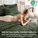 CozyLux Queen Comforter Set Dark Green - Bed in a Bag Queen Size 7 Pieces, Luxury Soft Bed Set for All Seasons, Bedding Set with Down Alternative Comforter, Sheets, Pillowcases & Shams