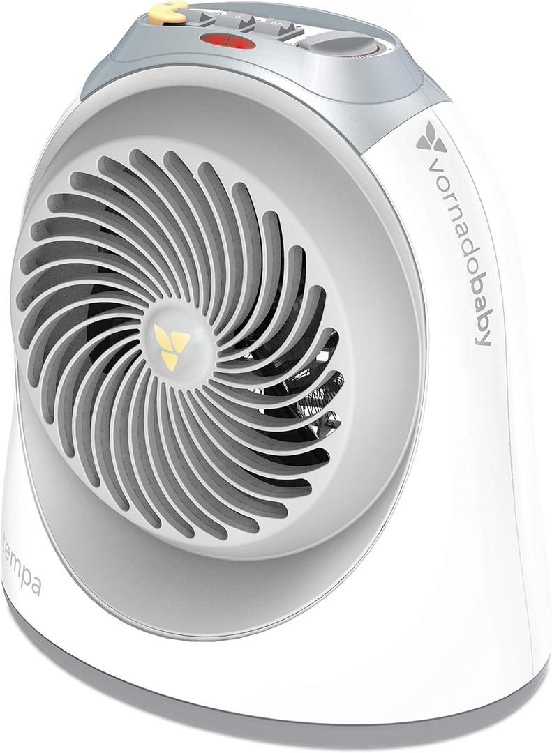 Vornadobaby Tempa Nursery Space Heater, Electric Space Heater for Baby with Locking Controls, Tipover Protection, Safety Shutoff, Hidden Cord Storage, Adjustable Thermostat