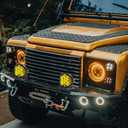 LIGBT 4PCS 5 Inch Amber Yellow Round LED Offroad Light with DRL 90W LED Light Pods 270 Wide Range Super Bright Side Shooter for Pickup Truck ATV UTV SUV