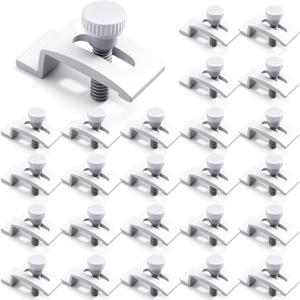 Blulu 24 Pcs T 8726 1/4 Inch Aluminum Storm Door Panel Clip Storm Window Screen Clips Screen Door Hardware (White)