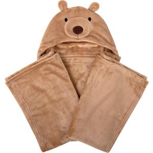 Baby, Toddler Soft Plush Hooded Animal Face Security Blankets 40” x 28” Wearable Animal Blanket Hoodie for Babies 6-12 Mos