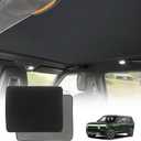 BestEvMod Foldable Roof Sunshade Compatible with 2022-2025 Rivian R1S Accessories Upgraded Heat Reflective Tech Accessories Sunroof Reflective Sun Shade(Front Only Black)