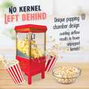 Nostalgia Vintage Hot-Air Popcorn Maker Machine - Makes Up to 12 Cups - Oil-Free - Healthier Popcorn - Classic Stand-Up Cart With Wheels - Includes Kernel Measuring Cup - Red