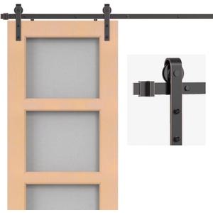 ORB Oil Rubbed Bronze Sliding Barn Door Hardware Kit with 8FT Track/Rail Brushed Antique Bronze