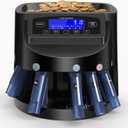 Coin Counter and USD Coin Sorter with LCD Display, Automatic Change Counter for 1 5 10 25 $1, 270 Coins/min, 300-Coin Capacity, Coin Sorter and Wrapper Machine for Fast & Accurate Sorting