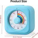 Rainbow Visual Timer for Kids, 60 Minute Silent Countdown Clock with Color Disk, Time Management Tool for ADHD, Classroom, Kitchen, Office, Study, Pomodoro