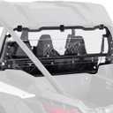 KEMIMOTO Sliding Vented Clear Rear Windshield Compatible with 2024+ Polaris RZR XP 1000 / RZR XP4 1000, Anti-UV Double-Sided Hard Coated Rear Window, Speaker and 4-Point Harness Friendly Back Window