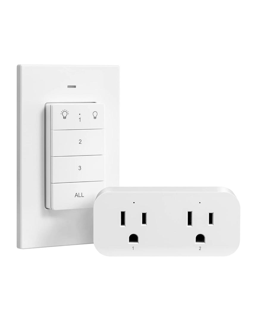 DEWENWILS Remote Control Outlet Wireless Light Switch, 2 Independent Control Sockets Electrical Remote Outlet Switch for Lamps, Fans, Household Appliance, No Wiring,100 Ft Range