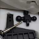 Adjustable Trailer Hitch with Hook, Tri-Ball (1-7/8" x 2" x 2-5/16") Drop Hitch, Fits 2.5-Inch Receiver, 6 Inch Drop Hitch, 18500 LBS GTW-Class 3 Tow Hitch for Heavy Duty Truck, Black