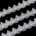 WEBEEDY 15 Yard White Lace Ribbon 7 cm/2.7 Inch Wide Scalloped Embroidery Lace Ribbon Embroidered Floral Venice Lace Trim for Wedding Bridal Dress Christmas Home Decoration DIY Sewing Crafts