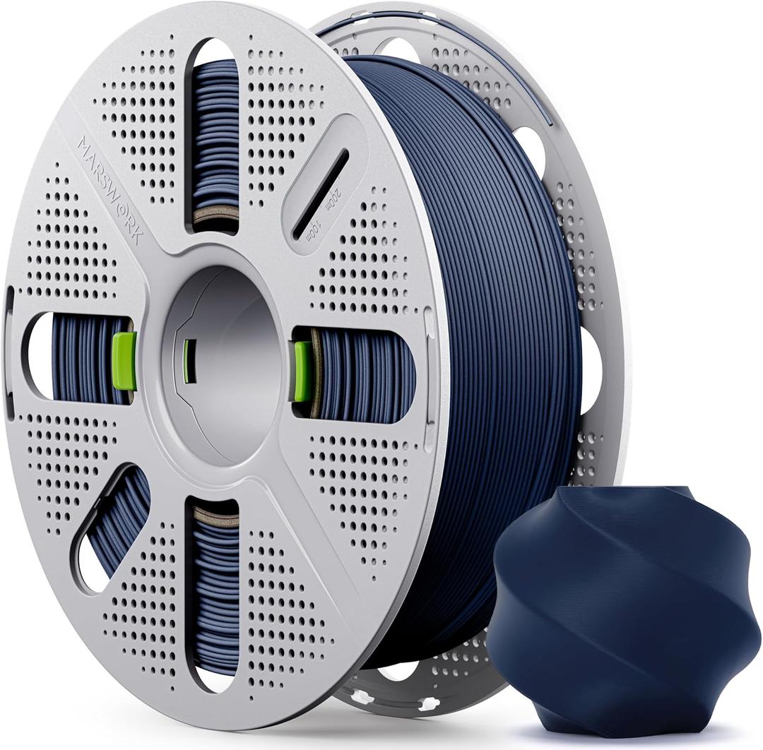 Matte Dark Blue PLA Filament with Quick-Swap Reusable Spool 1kg (2.2lbs), 1.75mm 3D Printing Filament, Compatible with Bambu Lab 3D Printers