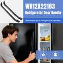 AMI PARTS WR12X22183 Refrigerator Door Handle (Black) Replaces WR12X11008 WR12X11009 WR12X20142 3290412 AP5948588 PS9494525 EAP9494525(2 Pack)