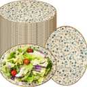 50PCS Oval Disposable Paper Plates, 9" x 10.5" Everyday Disposable Plates, Floral Dinner Plate Microwave-Safe, Soak-Proof, Biodegradable Eco-Friendly Paper Platters For Daily Use & Party