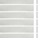 Landscape Edging Kit, Galvanized Steel Edging Landscape Lawn Edging Powder for Lawn Yard, Coated Bendable Metal Strips, No-Dig Hammer-in Edging Border w/Clips (8 INCH 6 PCS, White)