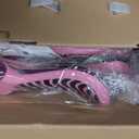 Pink and Purple 3 Wheel Scooter with Seat for Kids, Light-Up Wheels, Adjustable Lean to Steer Handlebar and Seat, Smooth Wheels, Wide No-Slip Deck, Rear Foot Brake, Toddler Outdoor Toys for Ages 2+