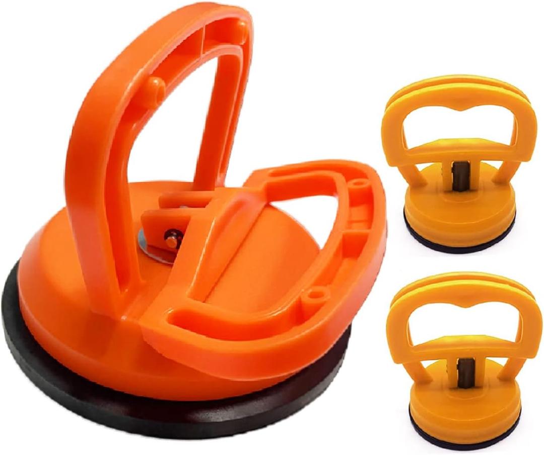 Dent Puller, Car Dent Puller Suction Cup (1 Large + 2 Small), Paintless Car Body Dent Removal Repair Tool Suction Cup Lifter Handler for Glass, Mirror and Tiles (Orange)