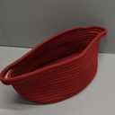 Cute Burgundy Woven Gift Basket  Empty Burr Baskets for Valentines Day Birthday Raffle, Decorative Storage Organizer Box for Toys Seasonal Decor (13" D x 8" W x 6" H)