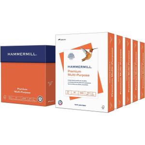 Hammermill Printer Paper, Premium Multipurpose Paper 20 lb, 8.5 x 11 - 5 Ream (2,500 Sheets) - 97 Bright, Made in the USA