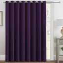H.VERSAILTEX Blackout Patio Curtains 100 x 84 Inches for Sliding Door Extral Wide Blackout Curtain Panels Thermal Insulated Room Divider - Grommet Top, 7' Tall by 8.5' Wide - Plum Purple
