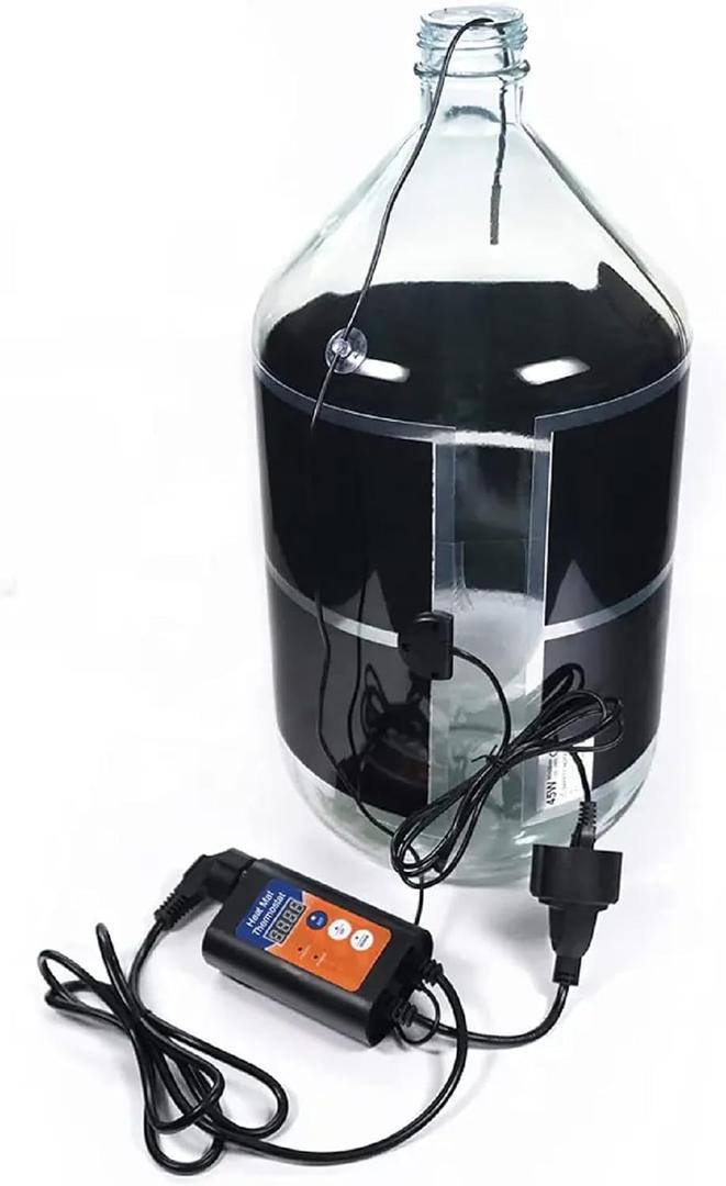 Fermentation Heater with Digital Thermostat – 11" x 6" Heating Pad for Carboys, Kombucha, Wine & Beer Brewing – Fits 1-3 Gallon Fermenters – Home Brew Belt with Temp Controller