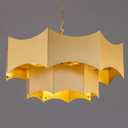 TOCHIC 28" Gold Chandelier 2-Tier Modern Chandeliers for Dining Room