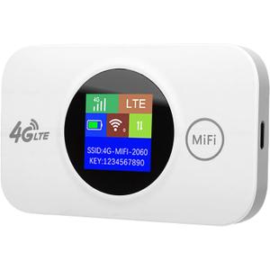 4G LTE Mobile Router, 300Mbps High Speed Portable Hotspot Devices with SIM Card Slot and 3000mAh Battery Plug and Play Setup for Travel Camping Outdoor Business