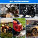 Fuel Transfer Pump, Gas Siphon Pump for Gasoline, Manual Hand Gasoline Transfer Pump for Fuel, Oil, Diesel, Water, Liquid, Fluid with 10 Ft PVC Siphon Hose, Brass, Pinch Clips and Gloves15mm