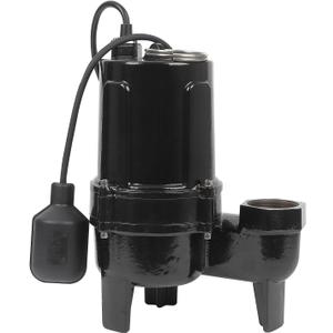 1 3/4 HP Submersible Sewage/Effluent Pump, 7272GPH Cast Iron Sump Pump with Vertical Float Switch & 10FT Power Cord, Sewage Grinder Pump for Sump Basin, Basements, Residential Sewage, Septic Tank