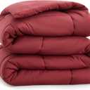 Palatial King 120x98 Comforter Quilted Bedding Burgundy Comforter for Bed All Season Down Alternative Comforter with Corner Tabs