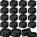 Ecally 16 Pack Furniture Risers Adjustable Bed Risers Desk Leg Risers 1.38" Stackable Heavy Duty Bed Lifts Risers Square Bed Raising Blocks for Mattress Table Leg Desk Chair Couch Sofa Dorm (Black)