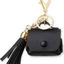MODOS LOGICOS Case Cover for AirPods 3 (2021), PU Leather Case with Couple of Drooping Tassels Compatible with Apple AirPods 3rd Generation - Black