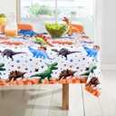 WERNNSAI 1PCS Dinosaur Tablecloth - Dinosaur Birthday Decorations Three Rex Party Table Cloth Dino Table Cover for Kids Boys Baby Shower Birthday Party Supplies 54'' x 108''