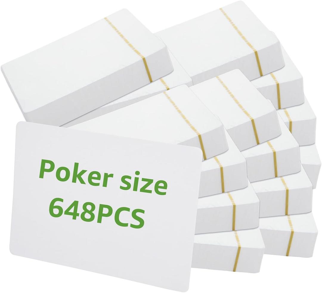 648PCS Blank Playing Cards 2.5" x 3.5" Blank Playing Cards to Write On Double Sides Printable Index Flash Cards Blank Cards for DIY Game Cards Gift Cards Message Card
