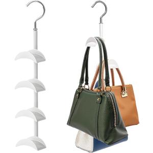 Purse Hanger Organizer for Closet, Hanging Bag Holder, with 4 Hooks, Hanging Organizer for Handbag Keeping Purses, Storage Hook Backpack Rack Space Saving Hanger (1 Pack)