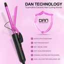 1/2 Inch Small Curling Iron for Short Hair, Dual Voltage Small Curling Wand with 2 Heat Settings 430F & 450F for Tight Curls, Pink