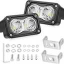 LED Pods, AKD Part 3 Inch Flood CREE LED Off Road Lights 40W Small Driving Light Pods Backup Reverse Lights Fog Pod Light 2 Packs for Truck Pickup Motorcycle UTV ATV SUV Dirt Bike Surron