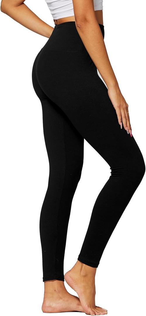 Conceited High Waisted Ultra Soft Leggings for Women - Full Length, Capri Length and Biker Shorts - Available in Plus Size (Black, XL)