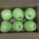 Gresorth 6pcs High Grade 7cm Size Fake Green Apple Decoration Artificial Realistic Fruit Simulation for Home Party Christmas Display