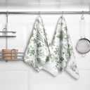 Boyiee 6 Sets Sage Green Kitchen Towels Set Vintage Floral Dish Tea Towels Absorbent Wildflower Dishtowels 24"x16" Forest Hand Wash Cloth for Farmhouse Kitchen Bathroom Housewarming Gift