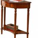 Solid Wood Console Table with Drawer, Semi-Circle Entryway Storage Shelf, Half-Moon Porch Table Side Elegant Vintage Sofa for Living Room (23.6" L x 11.8" W x 31.5" H)
