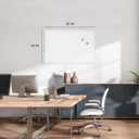U Brands Farmhouse Magnetic Dry Erase White Board, 30" x 20", Wall Mounted Whiteboard with White Wood Frame, Includes 2 Magnets, Home, Office, Classroom Dry Erase Board