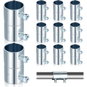 Gisafai 10 Pc 3/4 EMT Coupling Conduit Fittings Screw Coupling for 3/4 Inch Electrical Fittings Galvanized Steel EMT Conduit Screw Connector